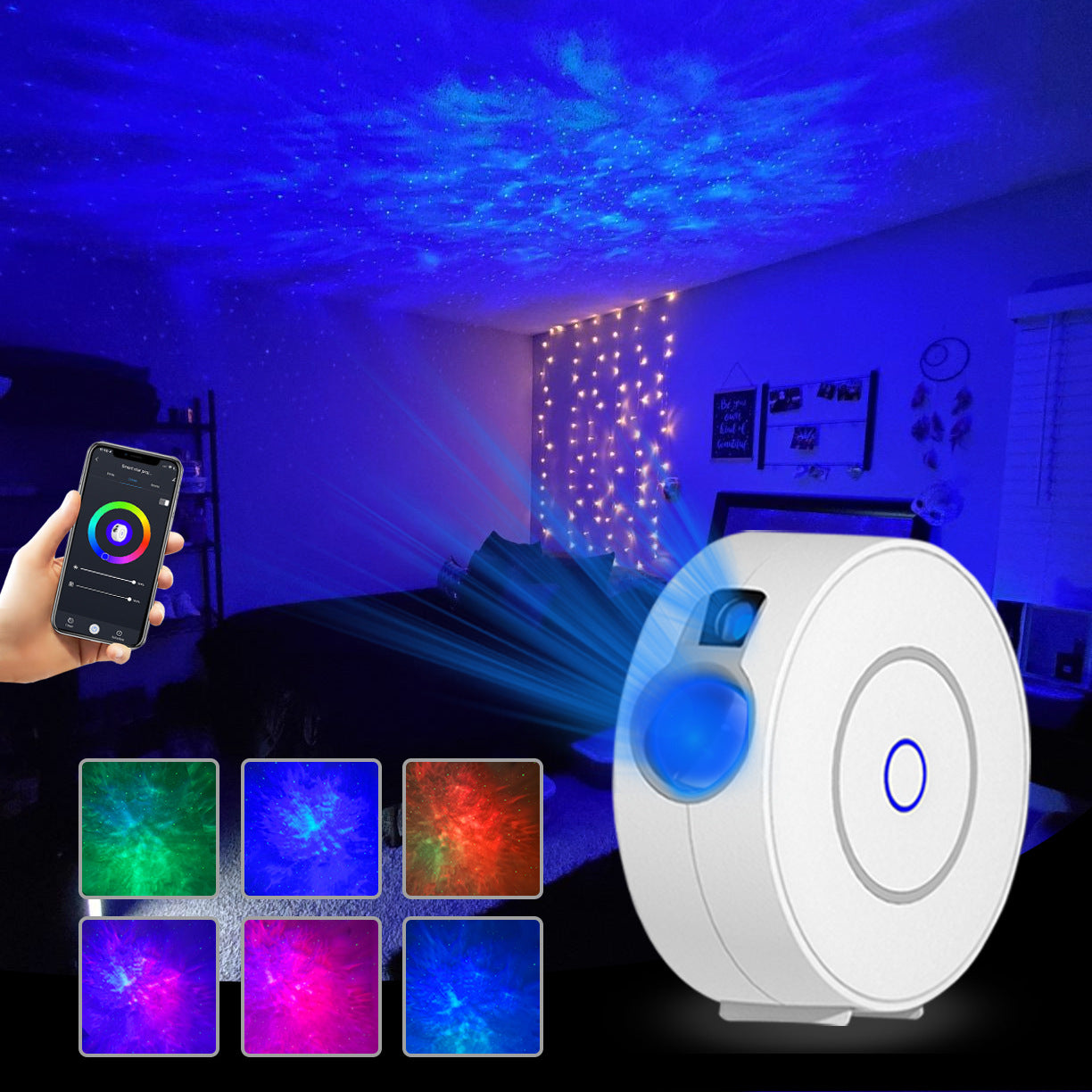 Tuya Smart WiFi APP Control Starry Sky Dazzling Starry Night Light LED Colorful Laser Projection Light