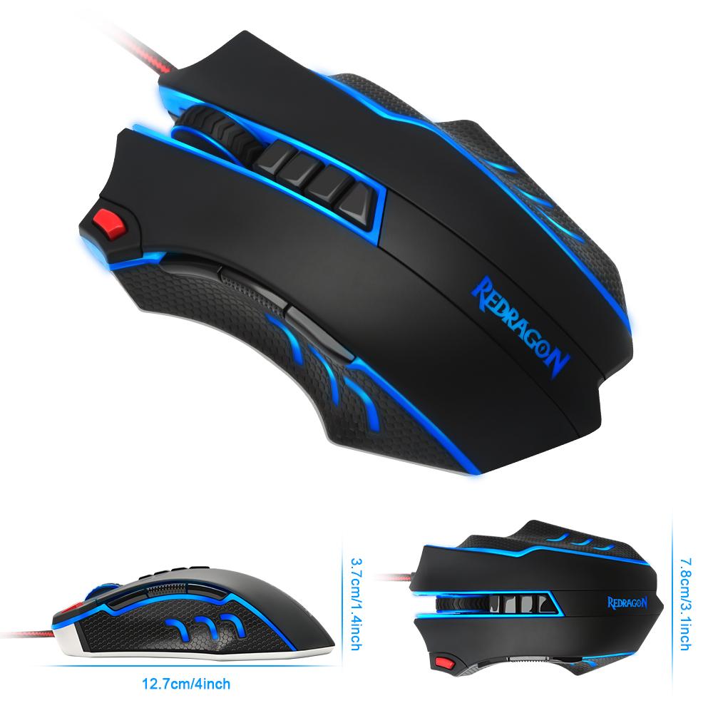 Redragon Gaming Mouse PC 24000 DPI 9 programmble buttons ergonomic design high-speed USB Wired for Desktop