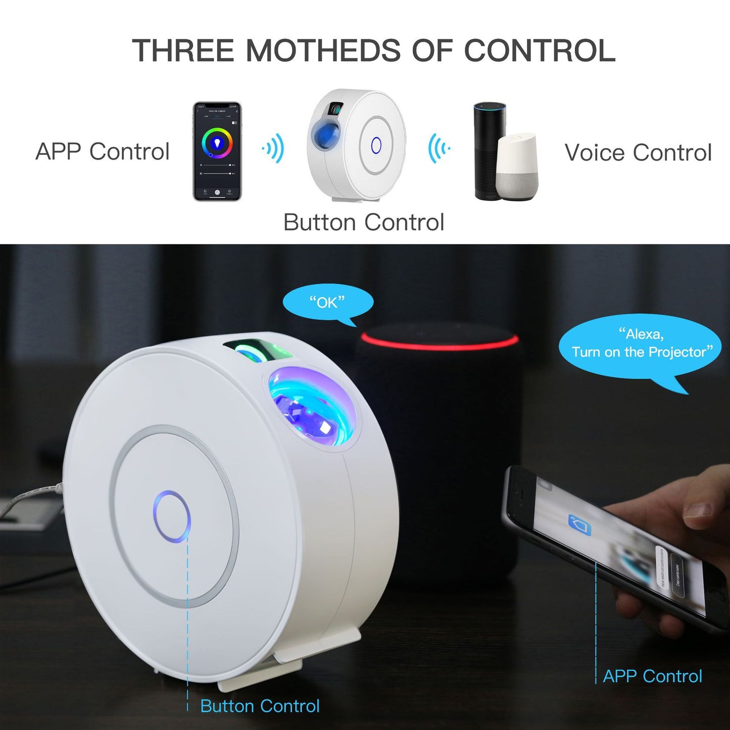 Tuya Smart WiFi APP Control Starry Sky Dazzling Starry Night Light LED Colorful Laser Projection Light