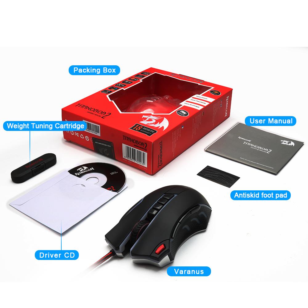 Redragon Gaming Mouse PC 24000 DPI 9 programmble buttons ergonomic design high-speed USB Wired for Desktop