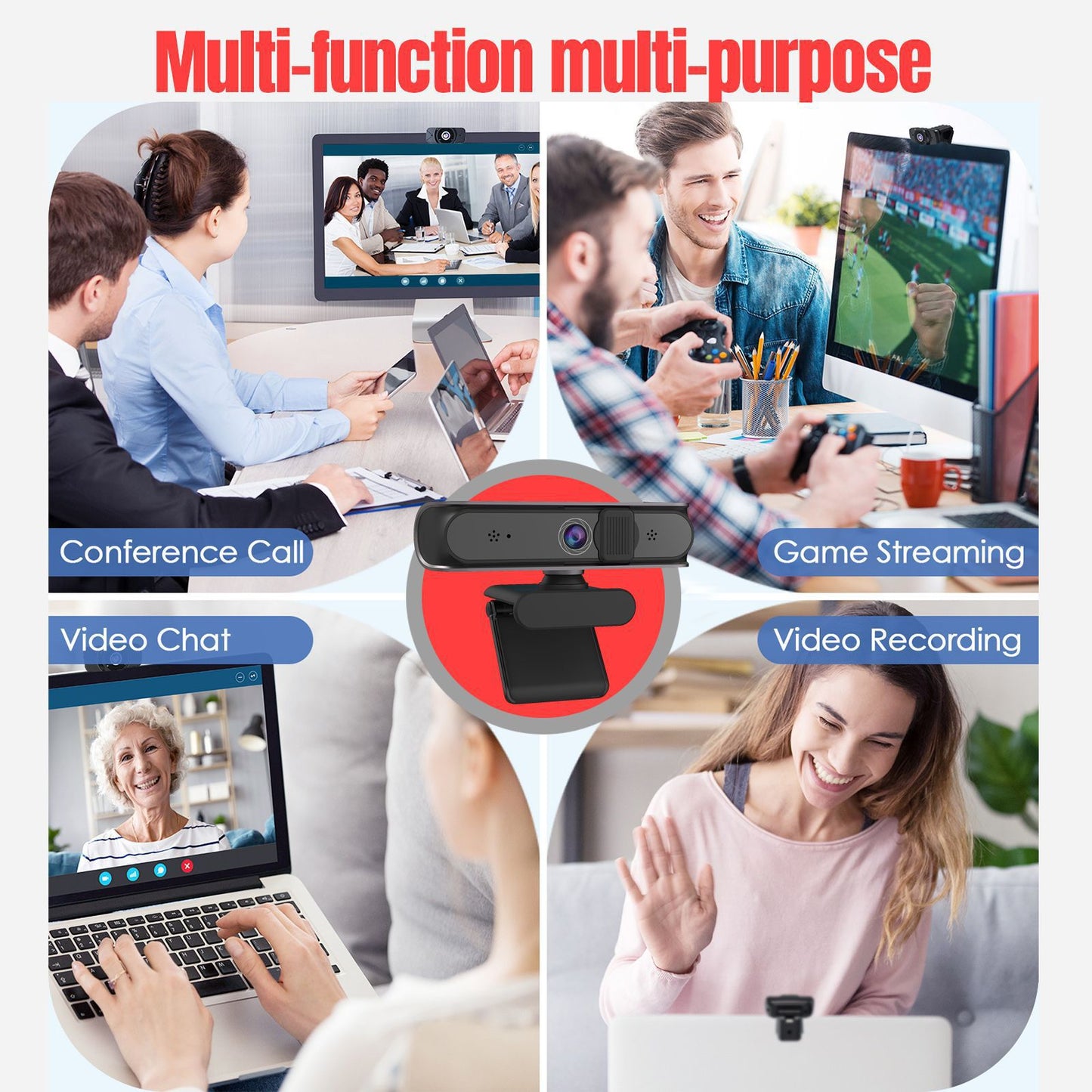 Top Mount Computer conference camera with 5 million AF autofocus and support for 1080P video conferencing and online courses