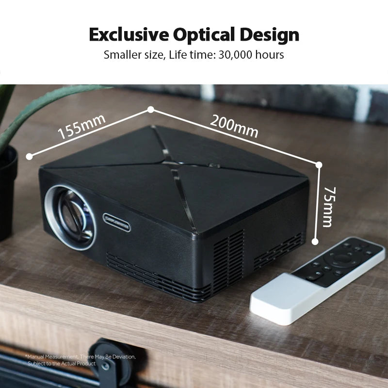 MINI Projector C80 UP, 1280x720 Resolution, Android WIFI Proyector, LED Portable HD Beamer for Home Cinema, Optional C80