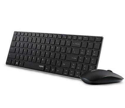 Rapoo 9300P Ultra Thin Metal Optical Wireless Keyboard and Mouse Combos for PC Laptop Gaming Home Keyboard