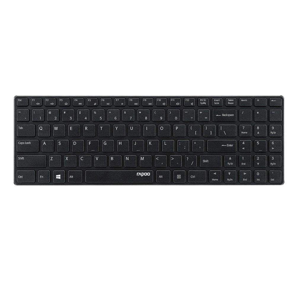 Rapoo 9300P Ultra Thin Metal Optical Wireless Keyboard and Mouse Combos for PC Laptop Gaming Home Keyboard