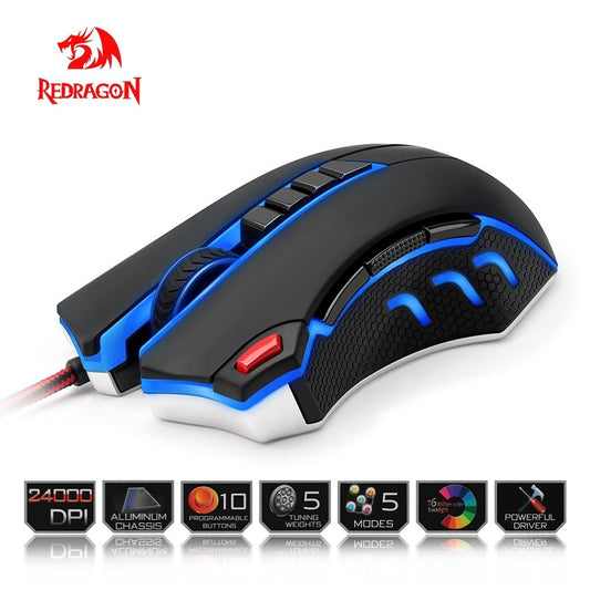 Redragon Gaming Mouse PC 24000 DPI 9 programmble buttons ergonomic design high-speed USB Wired for Desktop